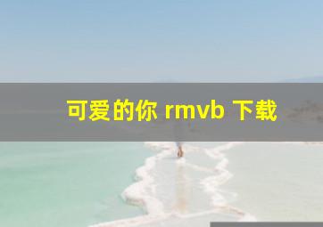 可爱的你 rmvb 下载